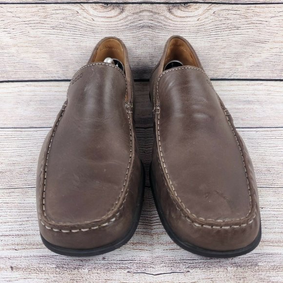 Ecco Mens Brown Leather Square Toe Slip On Casual Loafer Shoes Size US 13 EU 46 main image 7